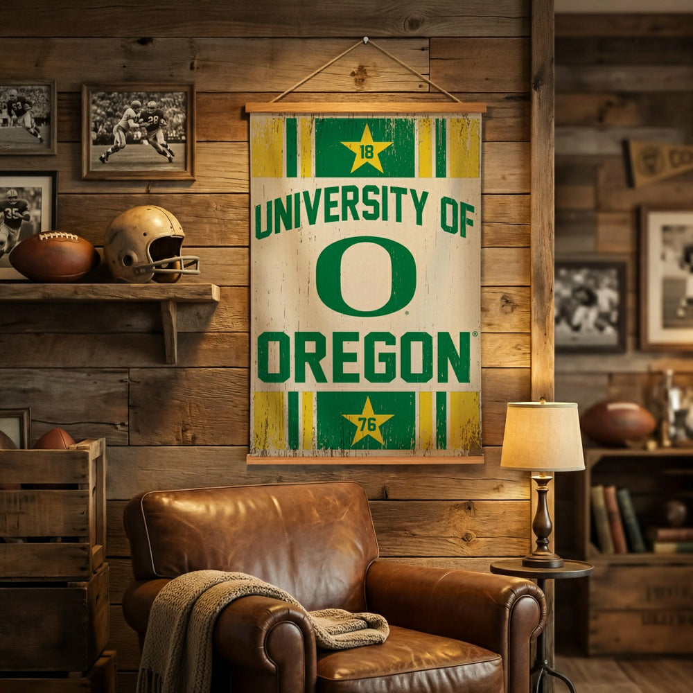 University of Oregon, Canvas Wall Tapestry, Medium, 36x24 - Collegiate Home