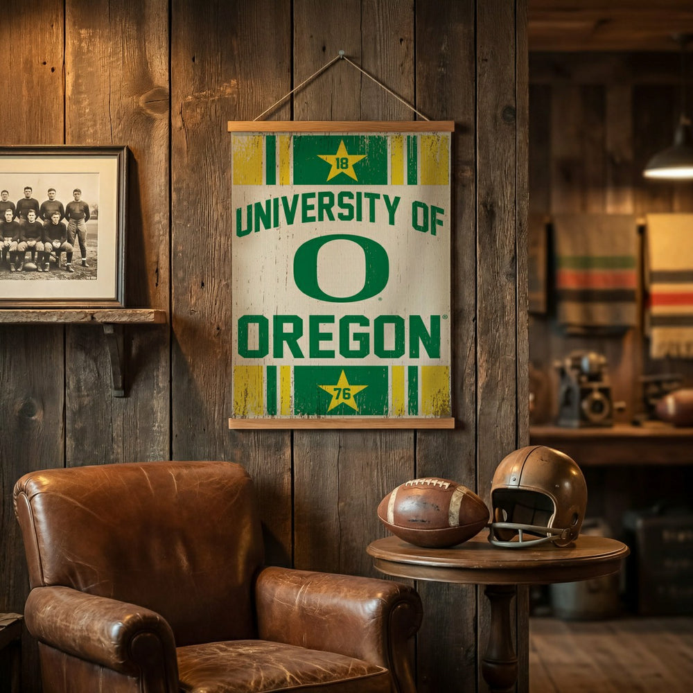 University of Oregon, Canvas Wall Tapestry, Medium, 36x24 - Collegiate Home