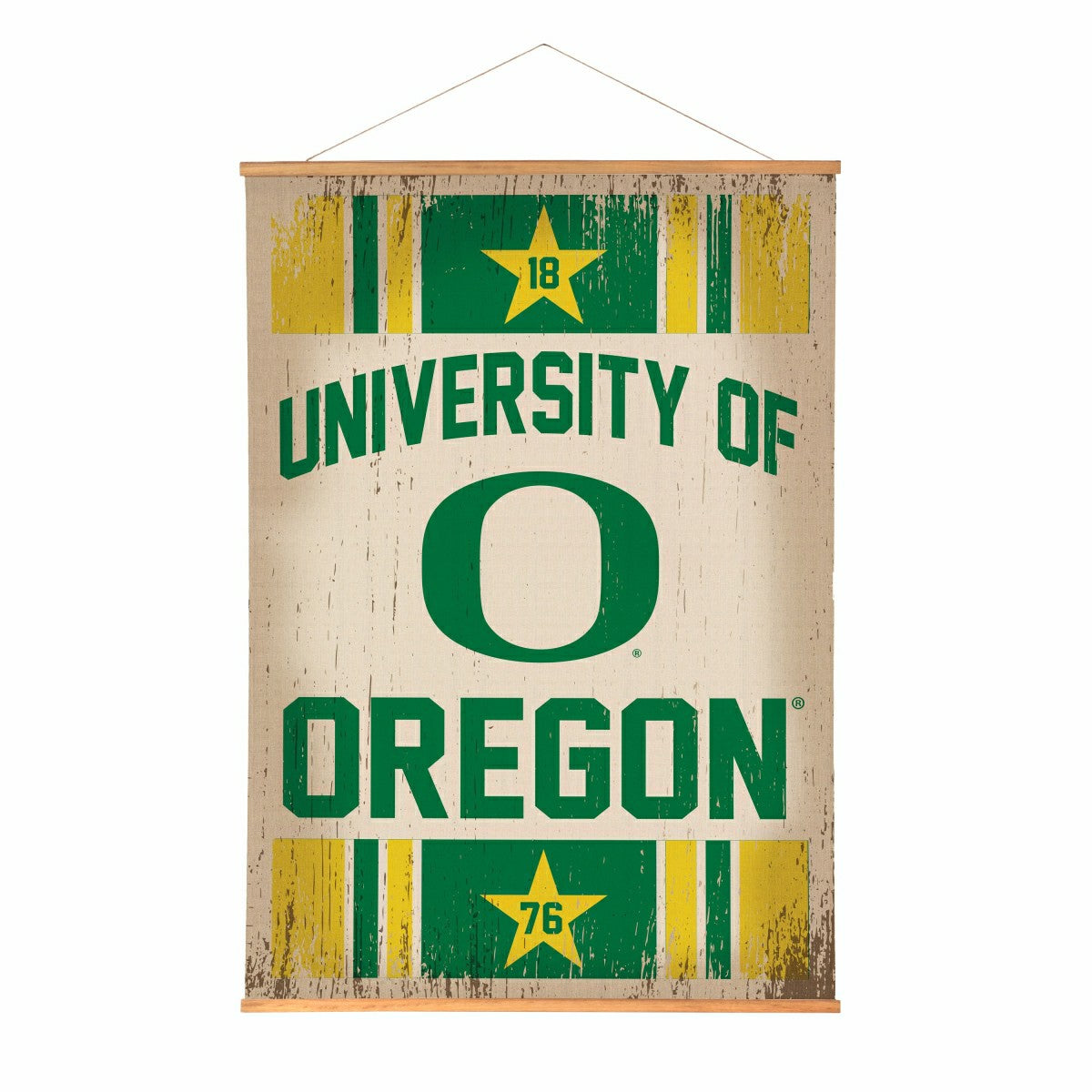 University of Oregon, Canvas Wall Tapestry, Large, 54x36 - Collegiate Home