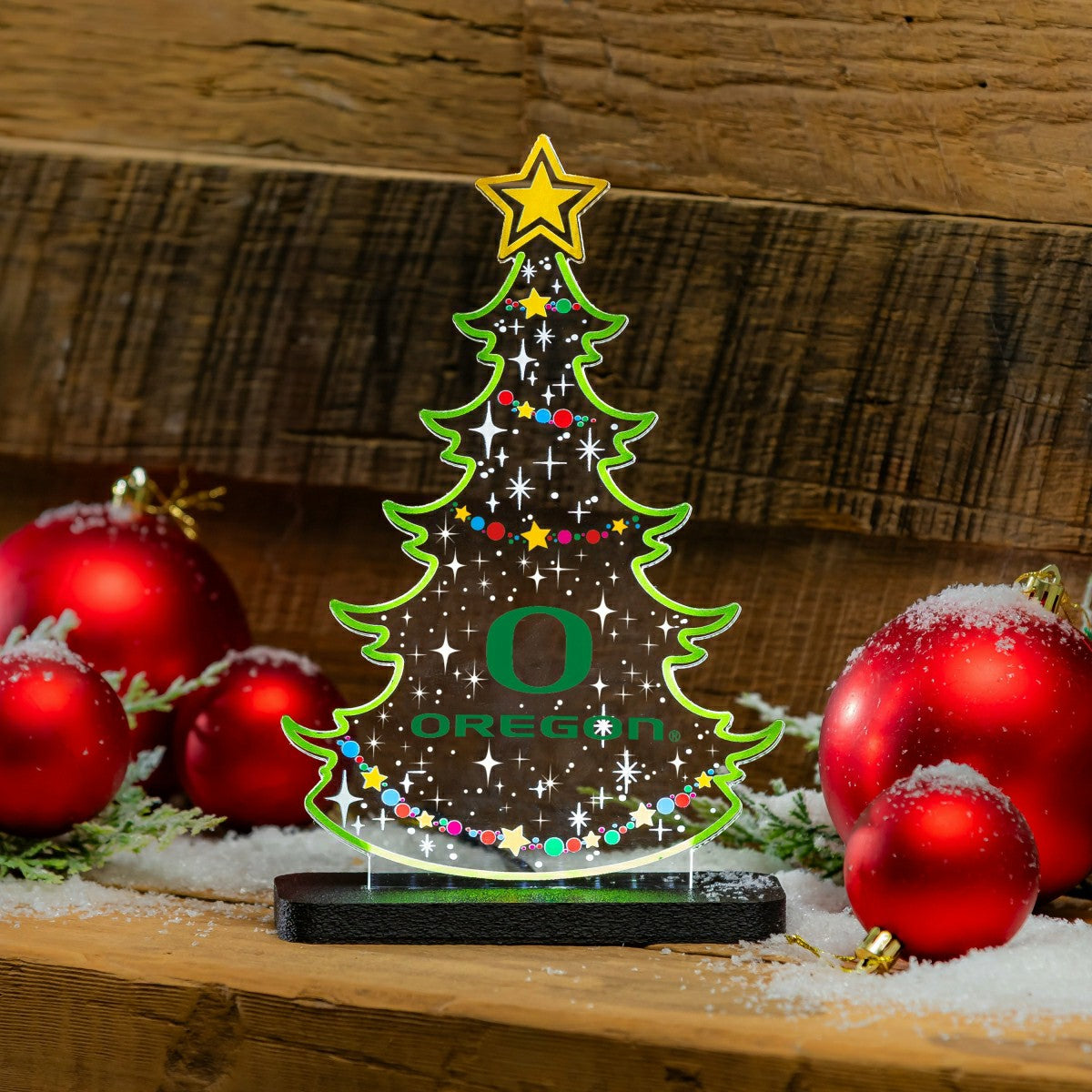 University of Oregon College Holiday Tree Desklite LED Decor - Collegiate Home
