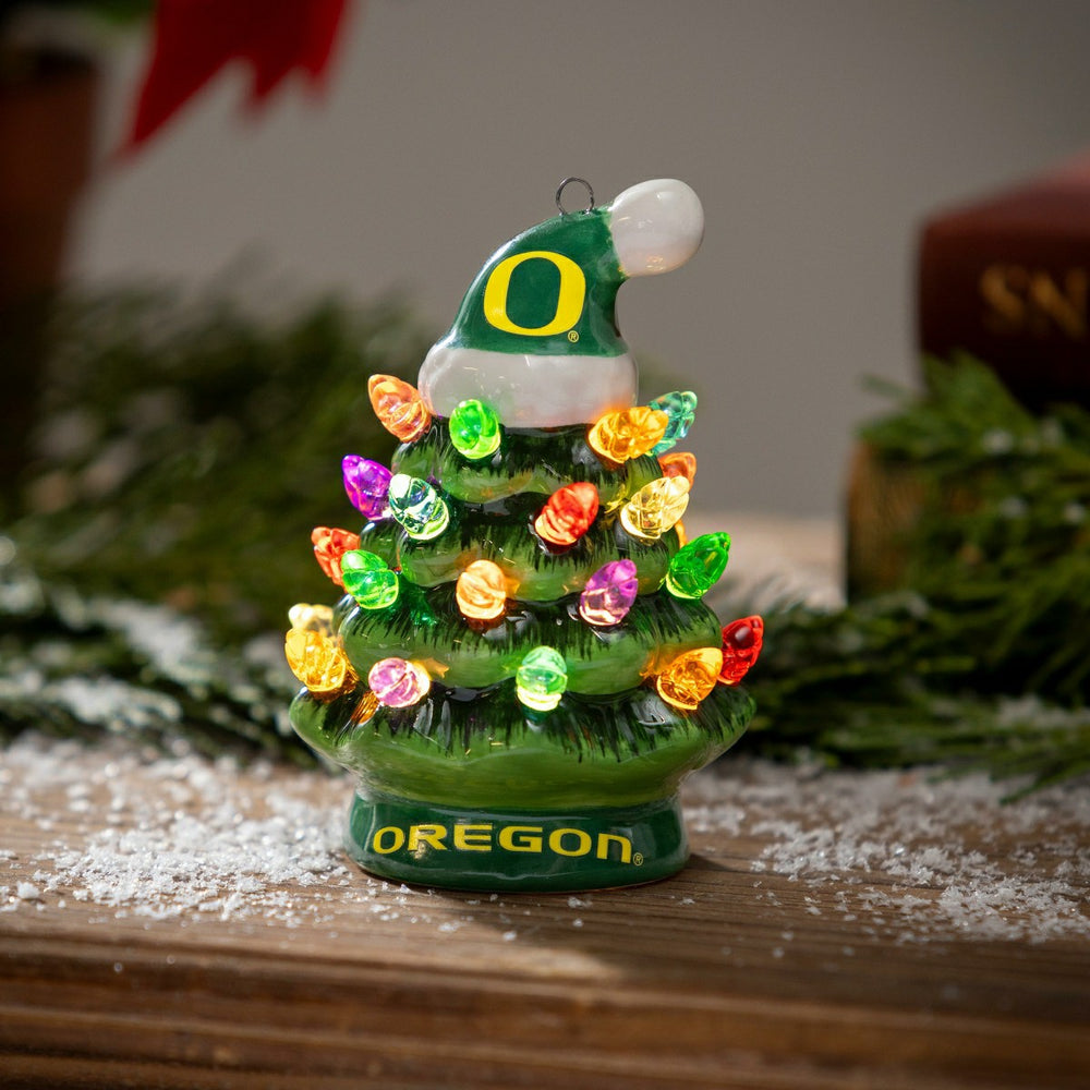 4" Mini LED Tabletop Christmas Tree, Set of 2, University of Oregon - Collegiate Home