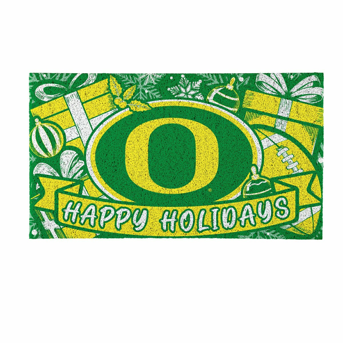 University of Oregon Holiday PVC Mat, 28"x16" - Collegiate