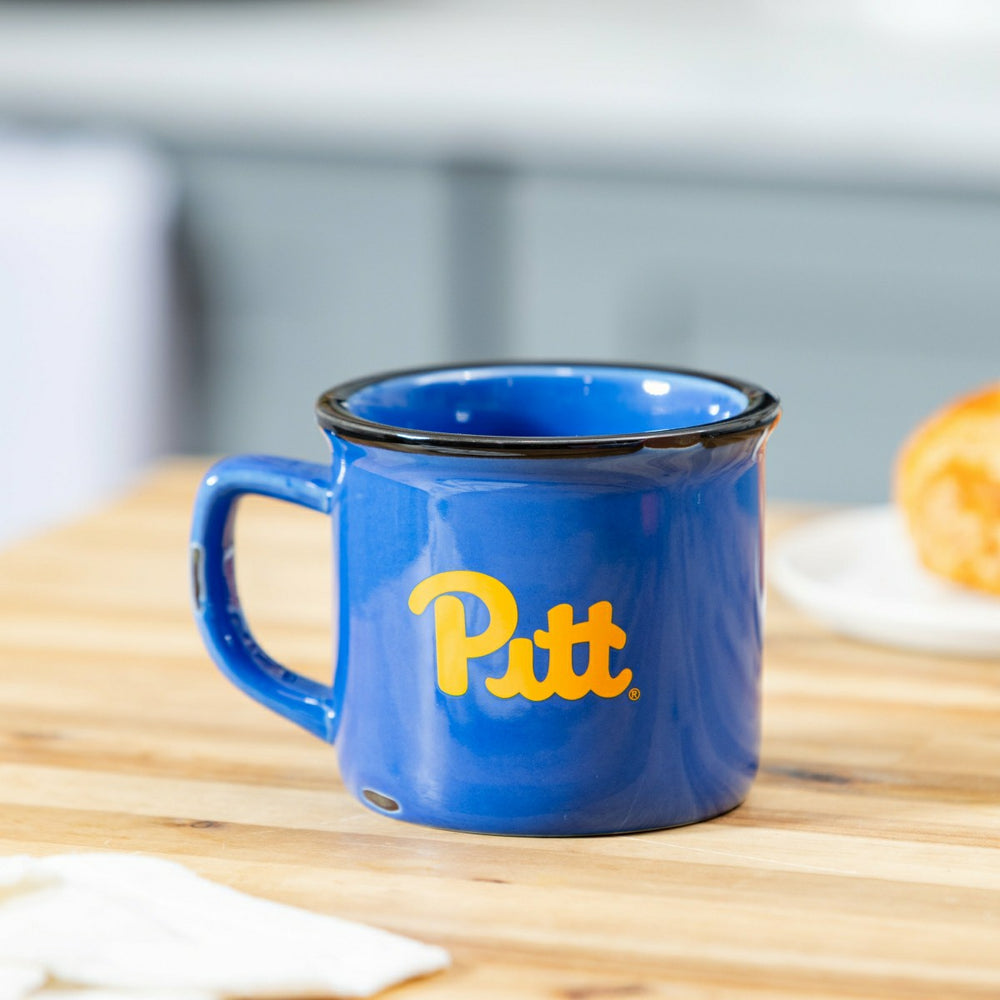 University of Pittsburgh Ceramic Camp Cup with Enamel Finish, 14oz - Collegiate Home