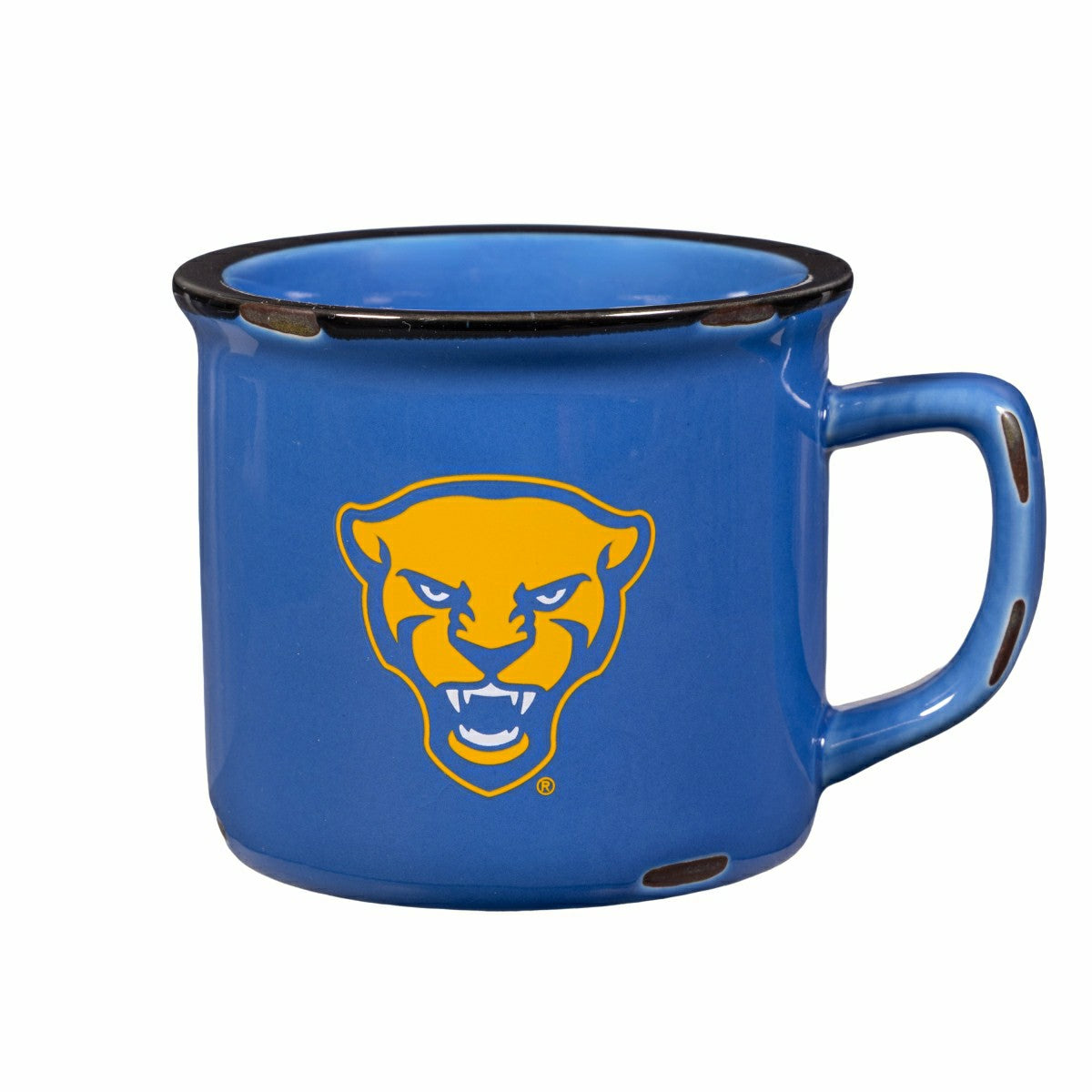 University of Pittsburgh Ceramic Camp Cup with Enamel Finish, 14oz - Collegiate Home