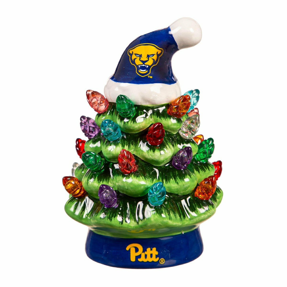 4" Mini LED Tabletop Christmas Tree, Set of 2, University of Pittsburg - Collegiate Home