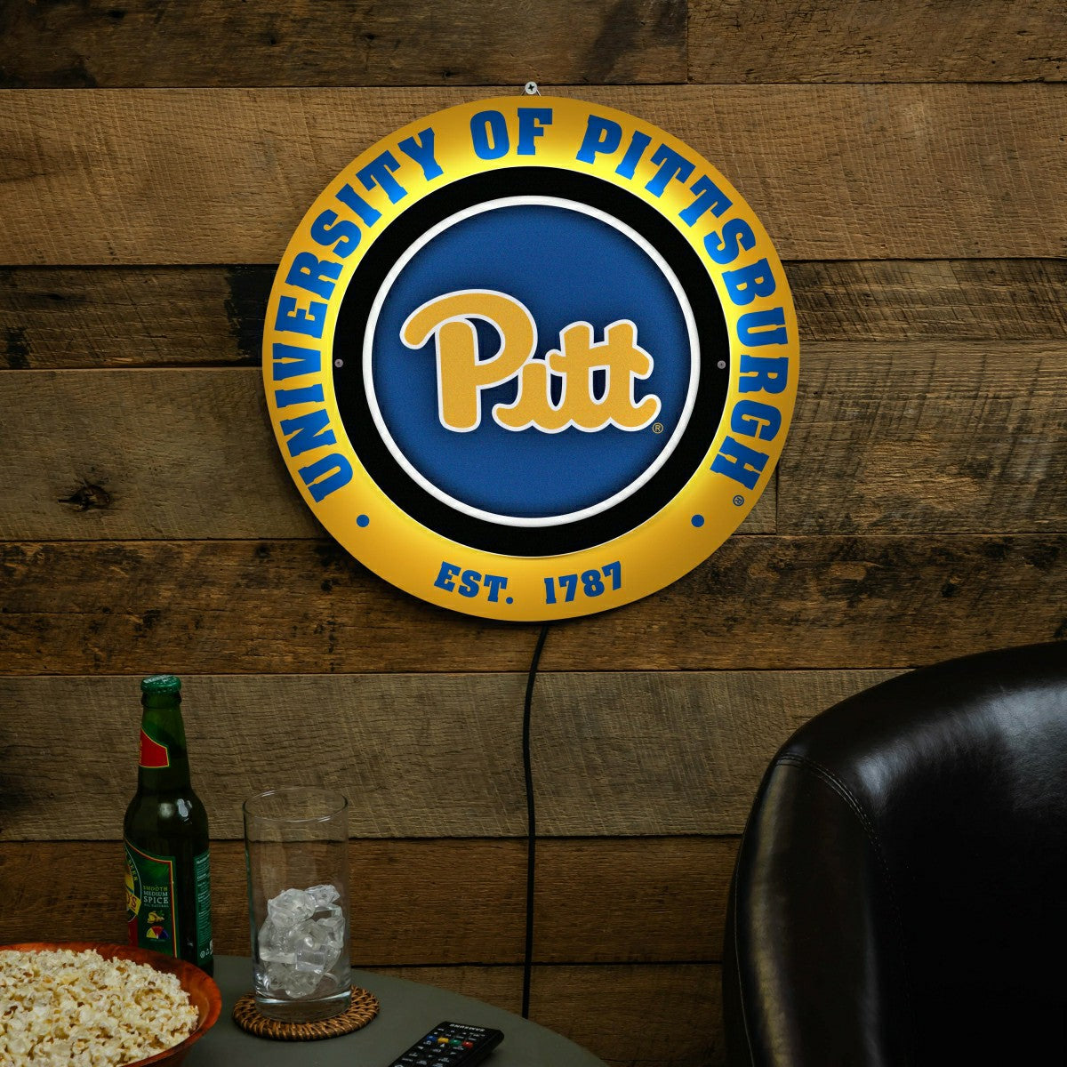 University of Pittsburgh, Metal Lite, Round - Collegiate