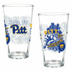 University of Pittsburgh 16oz Glass pint, Set of 2 - Collegiate Home