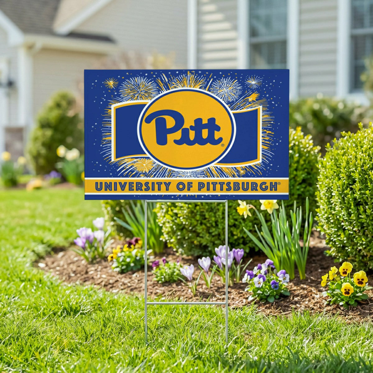 University of Pittsburgh Yard Sign, Patriotic - Collegiate Home