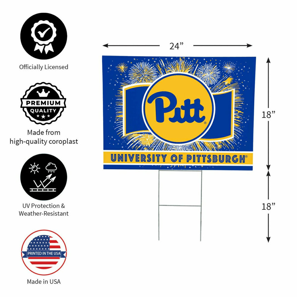 University of Pittsburgh Yard Sign, Patriotic - Collegiate Home