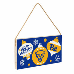 University of Pittsburgh Holiday Wood Wall Sign, 6x11 - Collegiate Home
