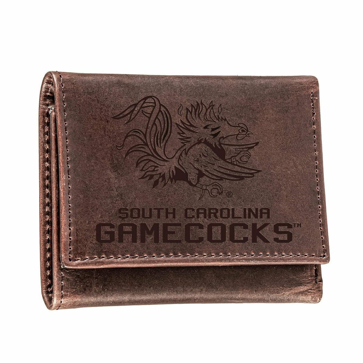University of South Carolina, Tri-Fold Wallet, Brown, CH, 100% Genuine - Collegiate Home
