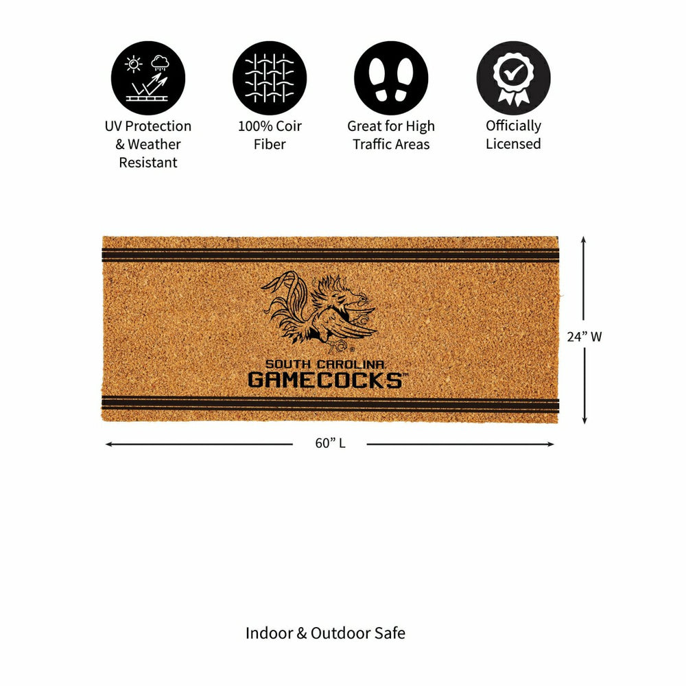 University of South Carolina Extra Large One Color Coir Mat, 60"x24" - Collegiate