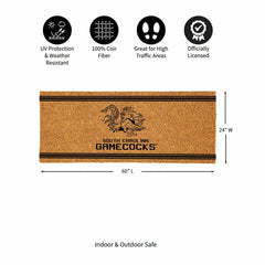 University of South Carolina Extra Large One Color Coir Mat, 60"x24" - Collegiate