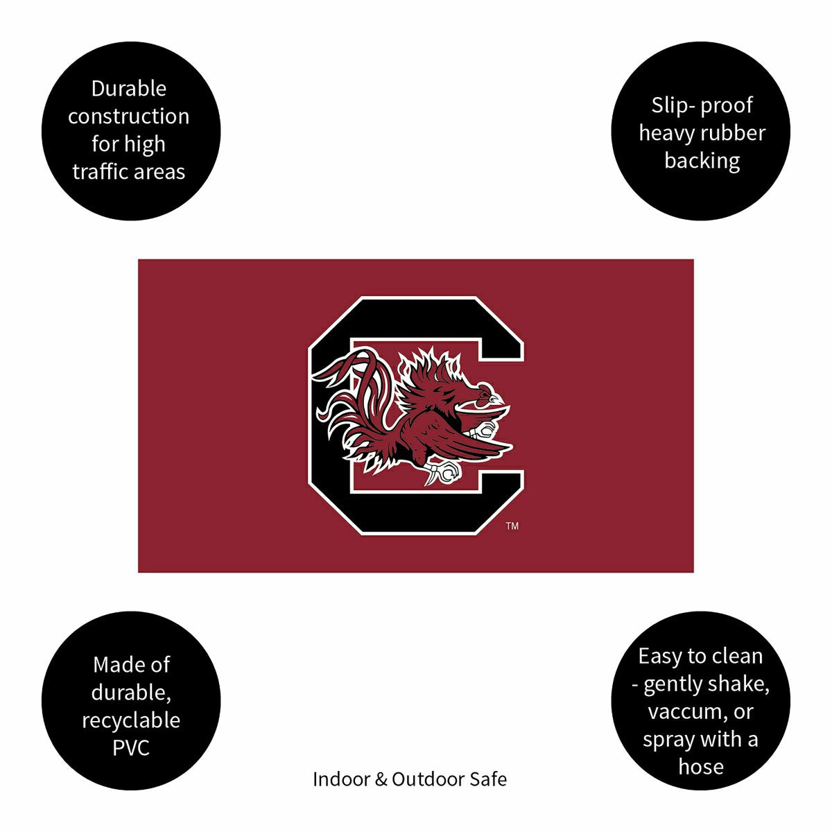 Full Color PVC Mat, 16" x 28", University of South Carolina - Collegiate