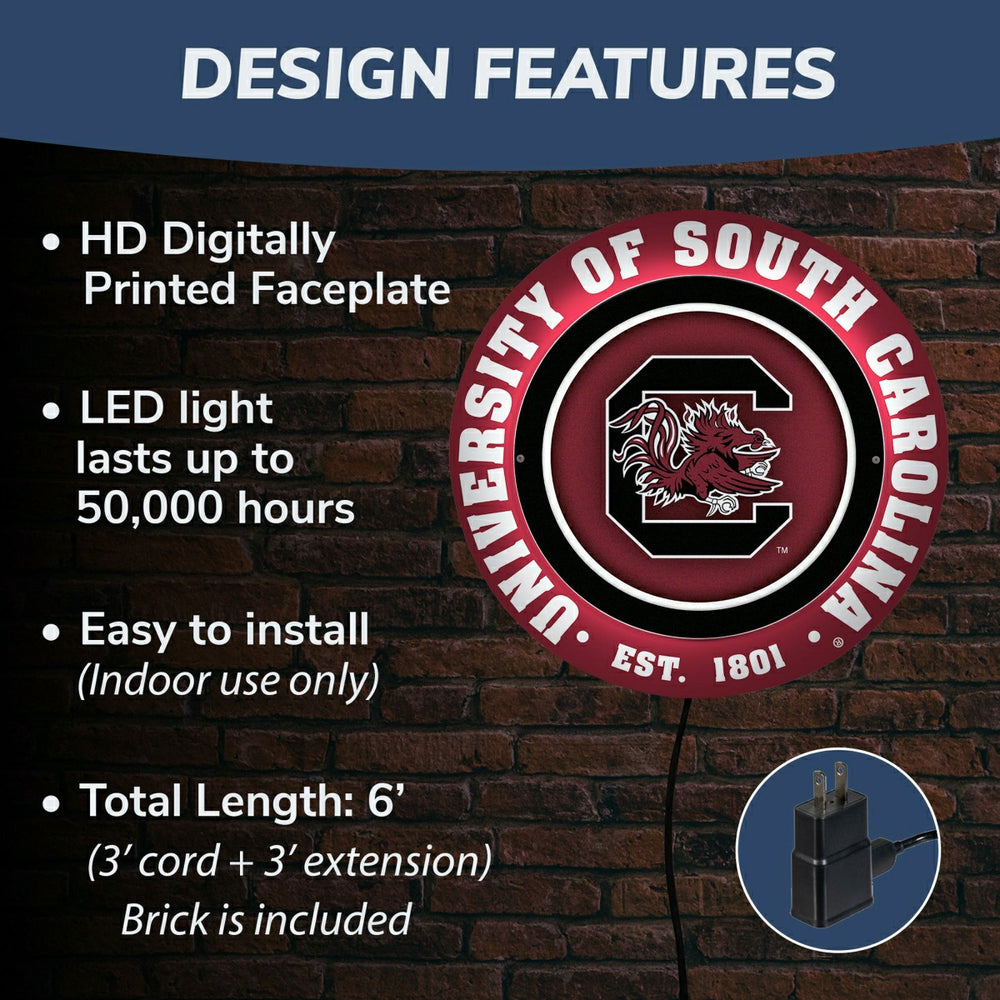 University of South Carolina, Metal Lite, Round - Collegiate