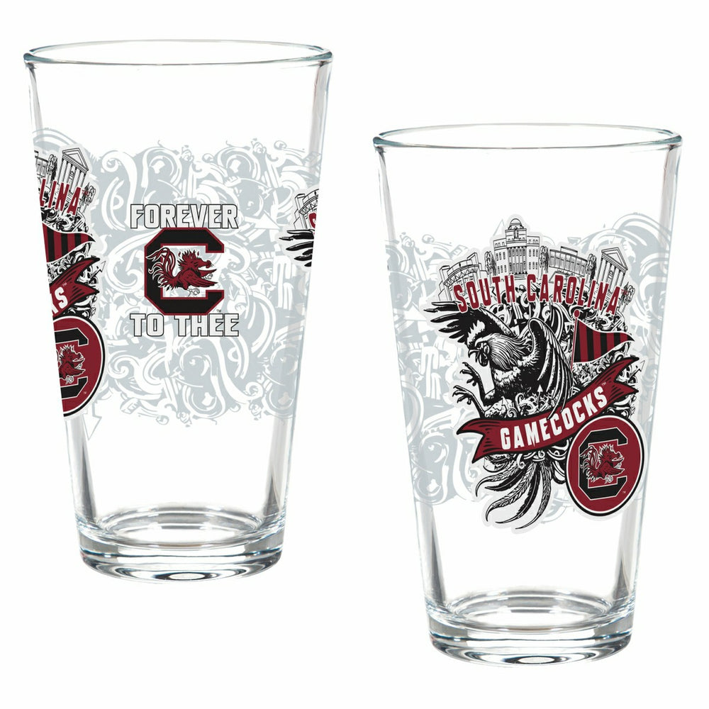 University of South Carolina 16oz Glass pint, Set of 2 - Collegiate Home