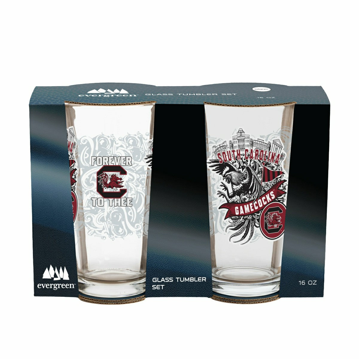 University of South Carolina 16oz Glass pint, Set of 2 - Collegiate Home