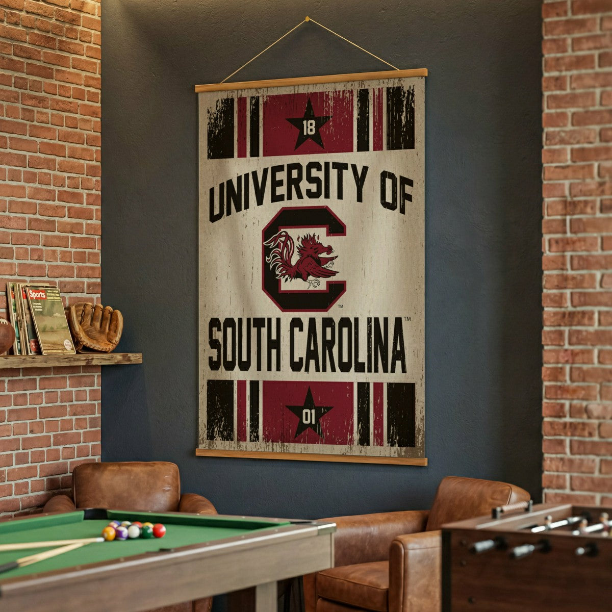 University of South Carolina, Canvas Wall Tapestry, Large, 54x36 - Collegiate Home