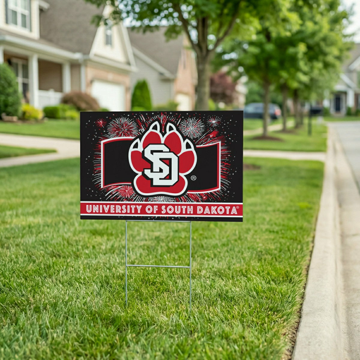 University of South Dakota Yard Sign, Patriotic - Collegiate Home