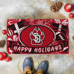 University of South Dakota Holiday PVC Mat, 28"x16" - Collegiate