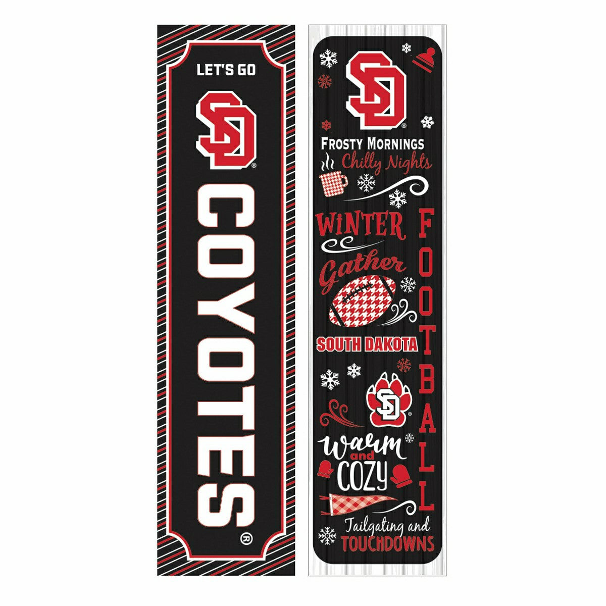 46" Double Sided Leaner, University of South Dakota, Winter Seasonal - Collegiate Home