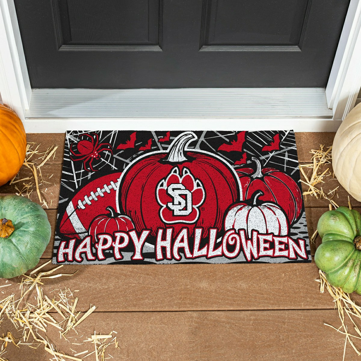 University of South Dakota Halloween PVC Mat, 28"x16" - Collegiate