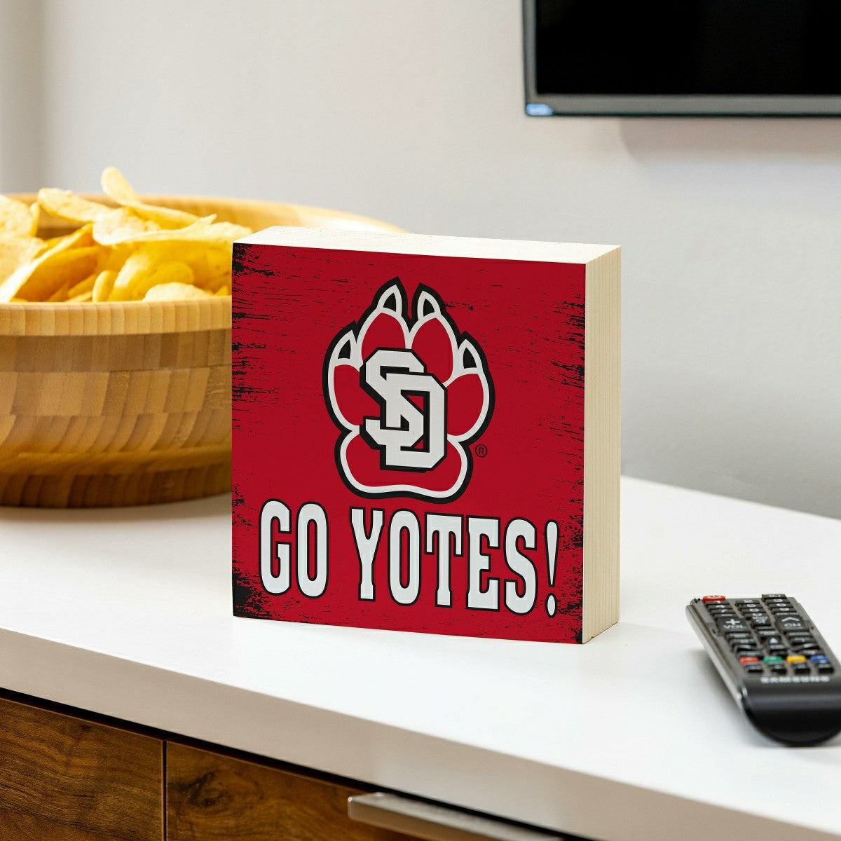 University of South Dakota Plock, Down Home Fans, 6x6 - Collegiate Home