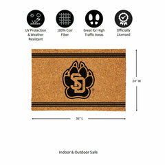 University of South Dakota Large One Color Coir Mat, 36"x24" - Collegiate