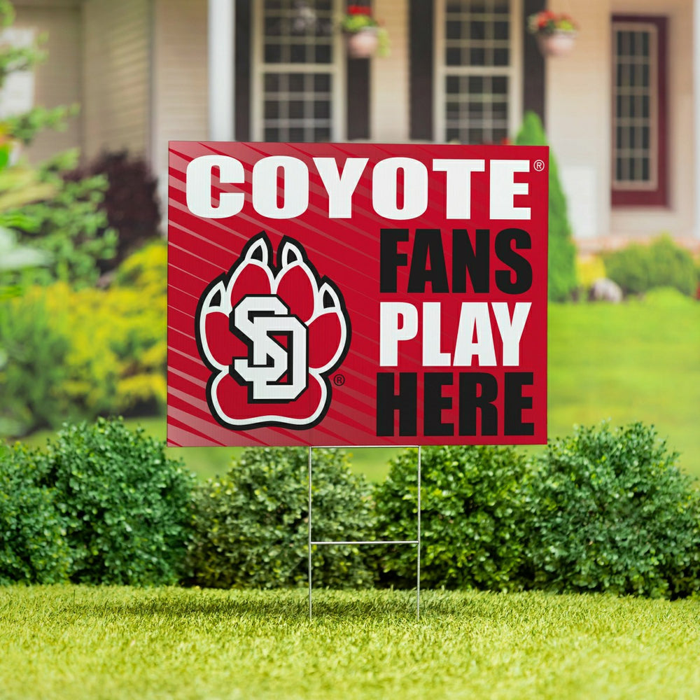 University of South Dakota Coroplast Yard Sign "Fans Play Here" - Collegiate Home