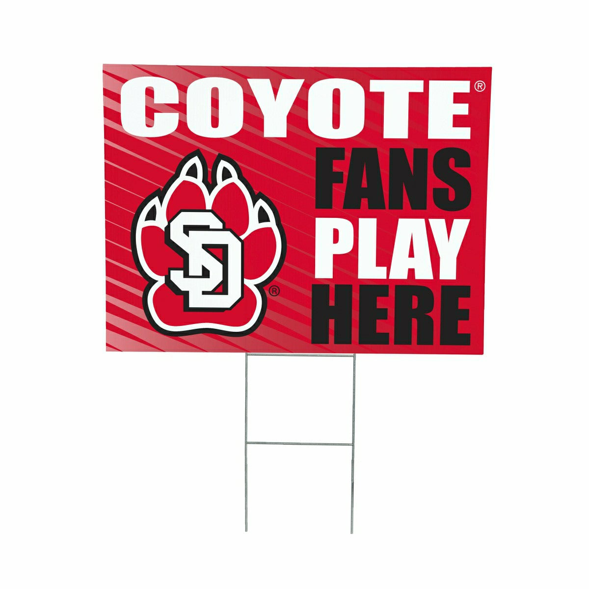 University of South Dakota Coroplast Yard Sign "Fans Play Here" - Collegiate Home