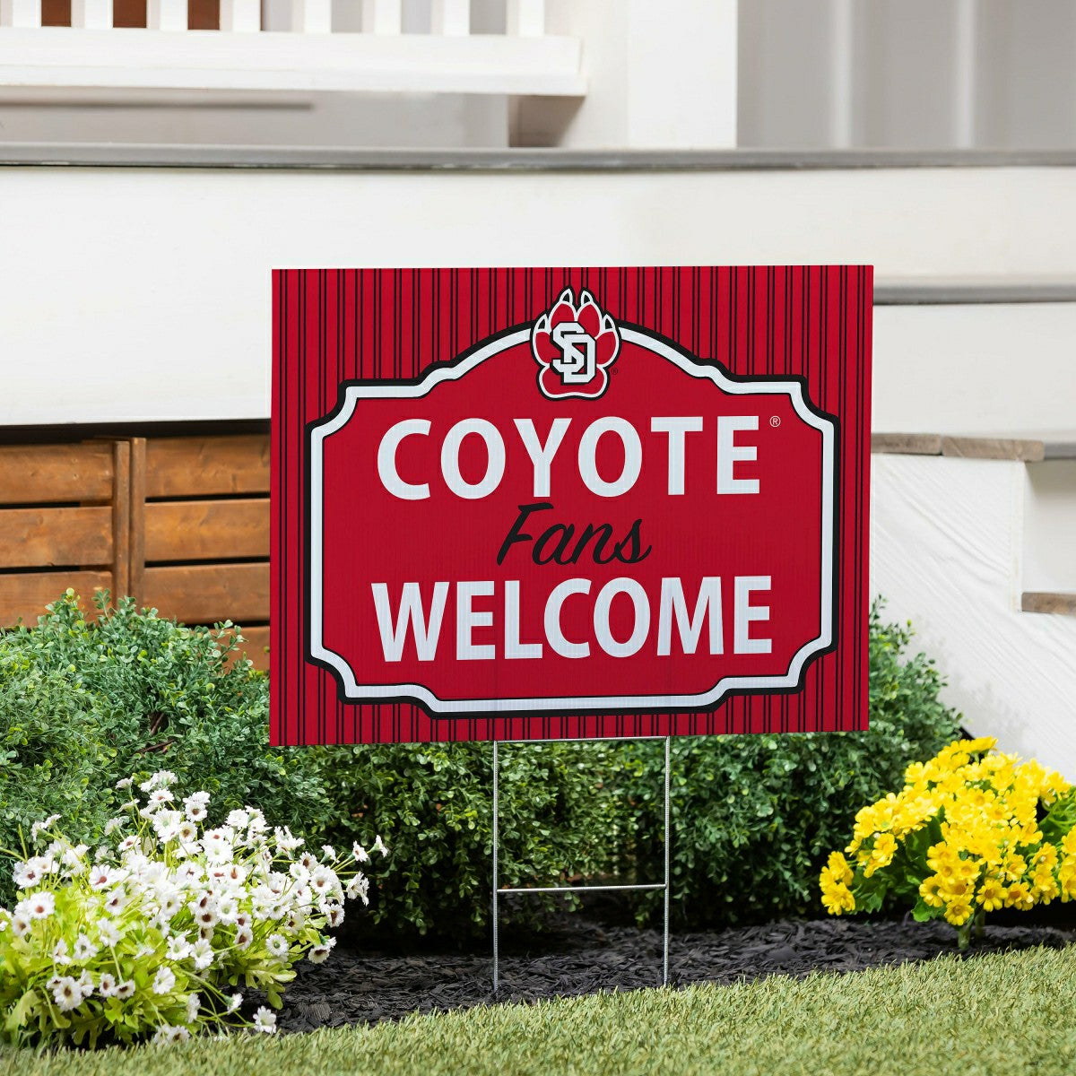 University of South Dakota Coroplast Yard Sign, "Fans Welcome" - Collegiate Home