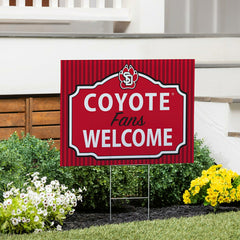 University of South Dakota Coroplast Yard Sign, "Fans Welcome" - Collegiate Home