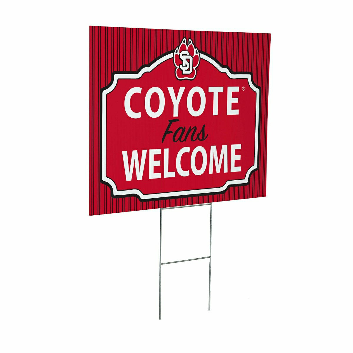 University of South Dakota Coroplast Yard Sign, "Fans Welcome" - Collegiate Home