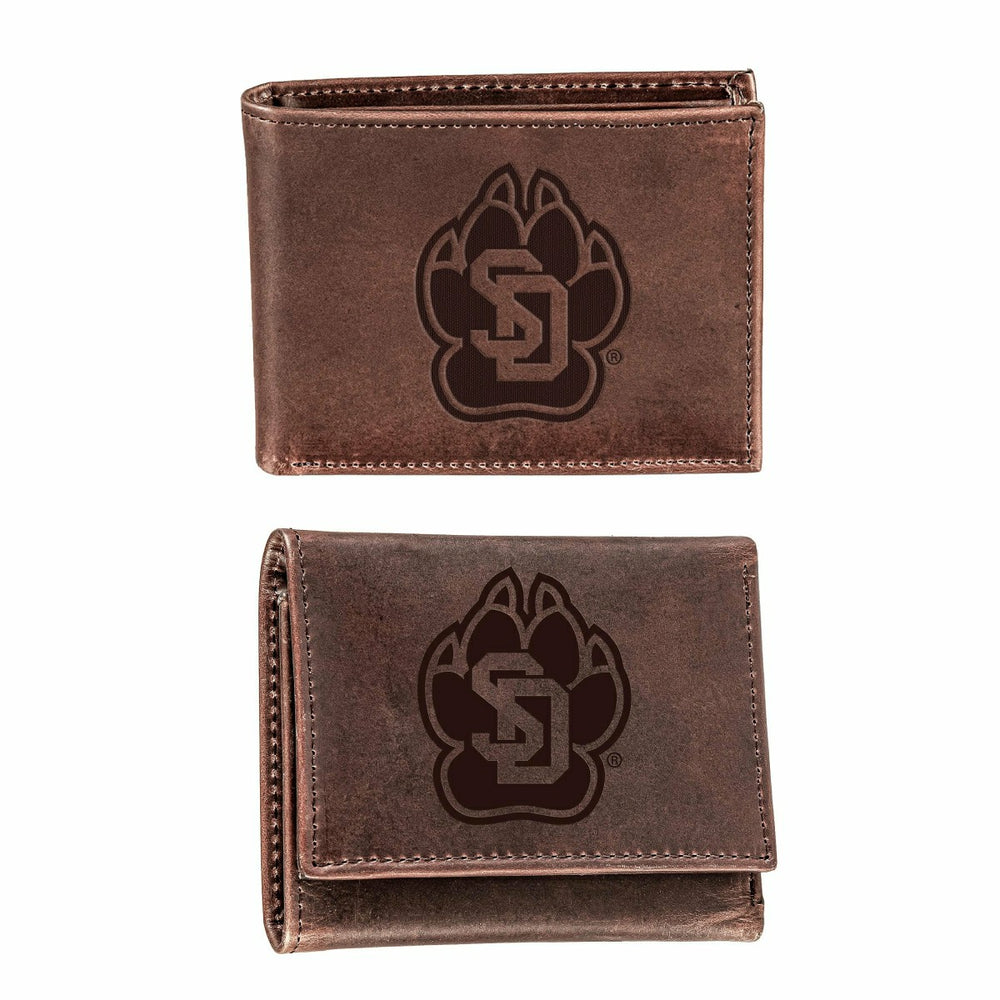 University of South Dakota, Bi-Fold and Tri-Fold Wallet Gift Set, Brow - Collegiate Home