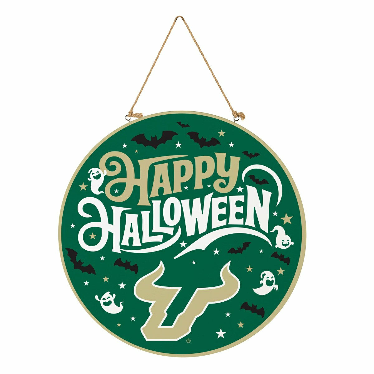University of South Florida Halloween Round Door Décor with Hanging Ro - Collegiate Home