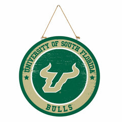University of South Florida Round Door Décor with Hanging Rope, 18x18 - Collegiate Home