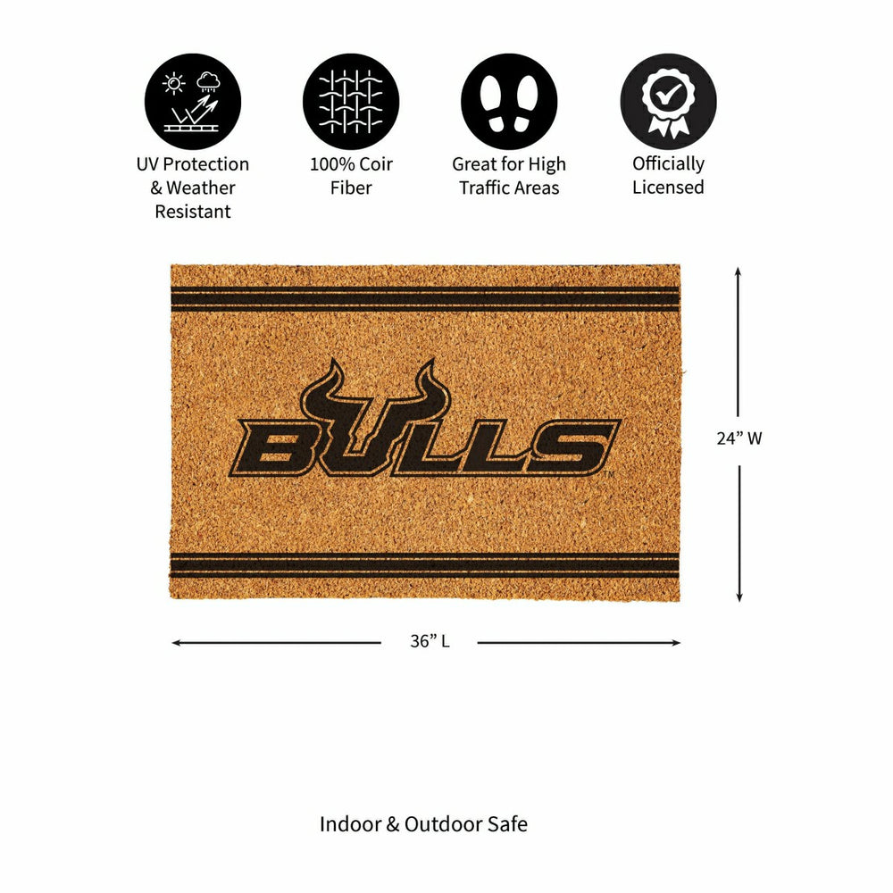 University of South Florida Large One Color Coir Mat, 36"x24" - Collegiate