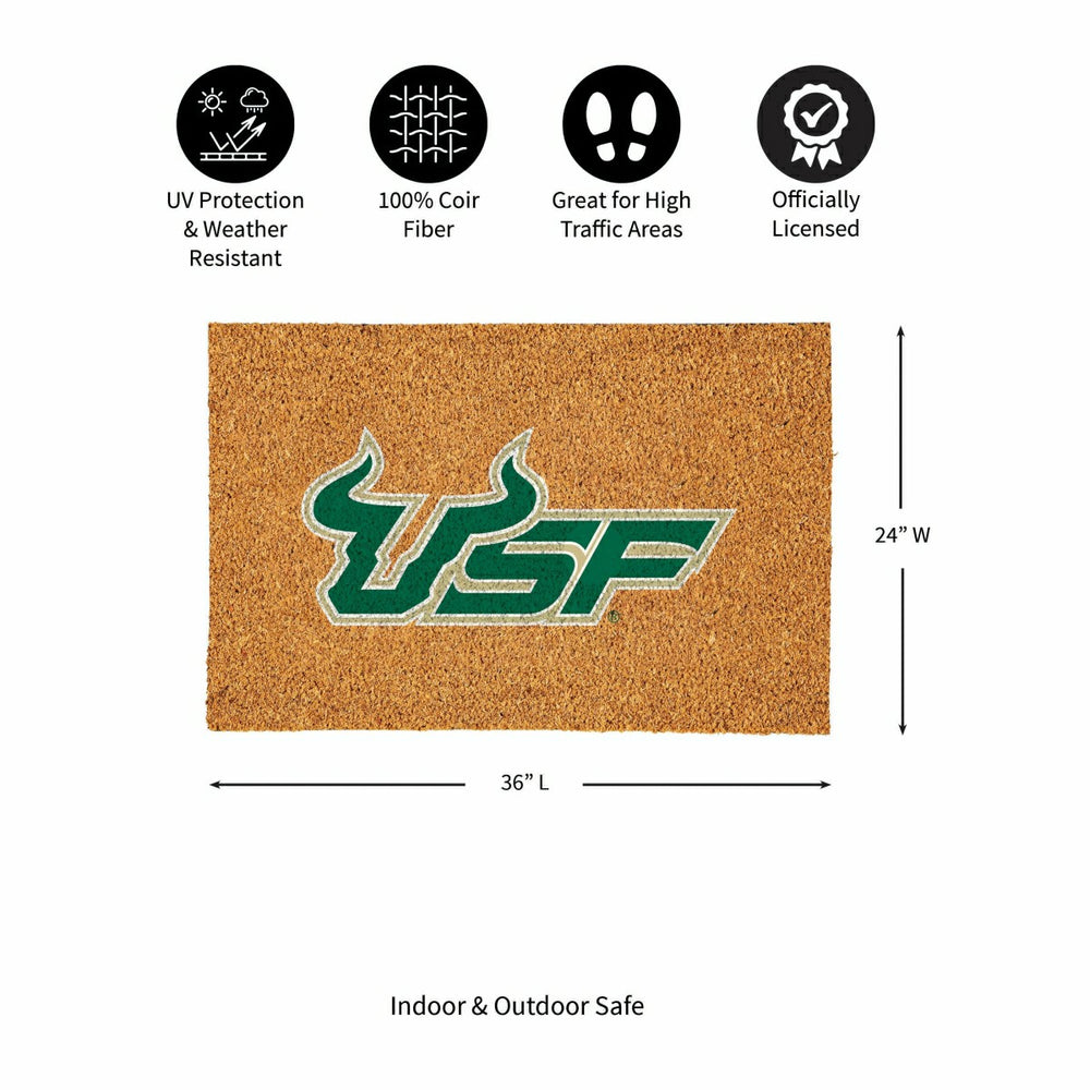 University of South Florida Large Full Color Coir Mat, 36"x24" - Collegiate
