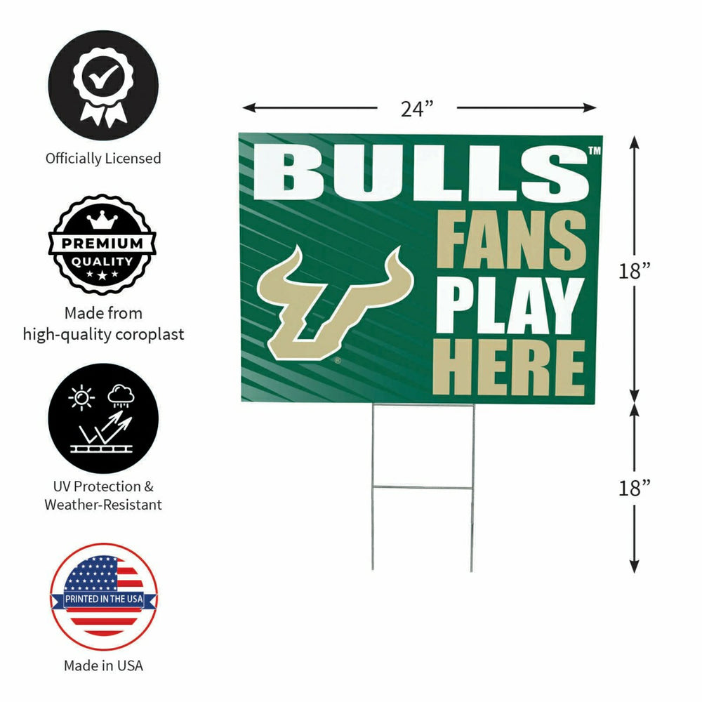 University of South Florida Coroplast Yard Sign "Fans Play Here" - Collegiate Home