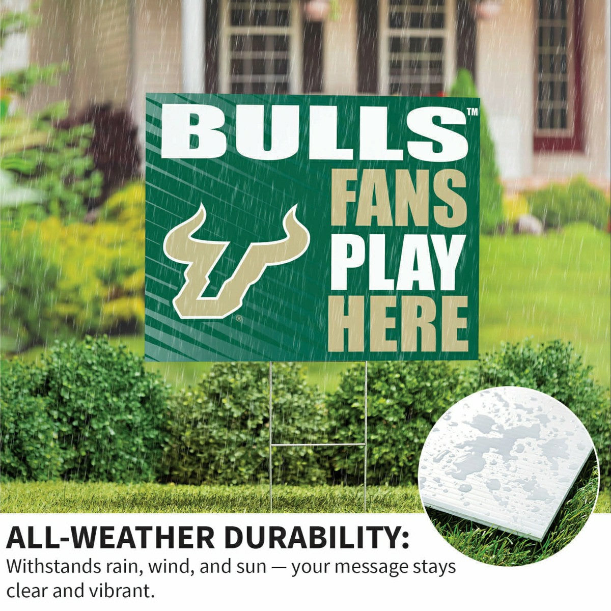 University of South Florida Coroplast Yard Sign "Fans Play Here" - Collegiate Home