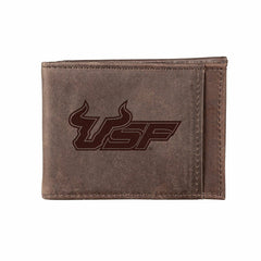 Front Pocket Wallet w/ RFID Blocking, South Florida, Brown - Collegiate Home