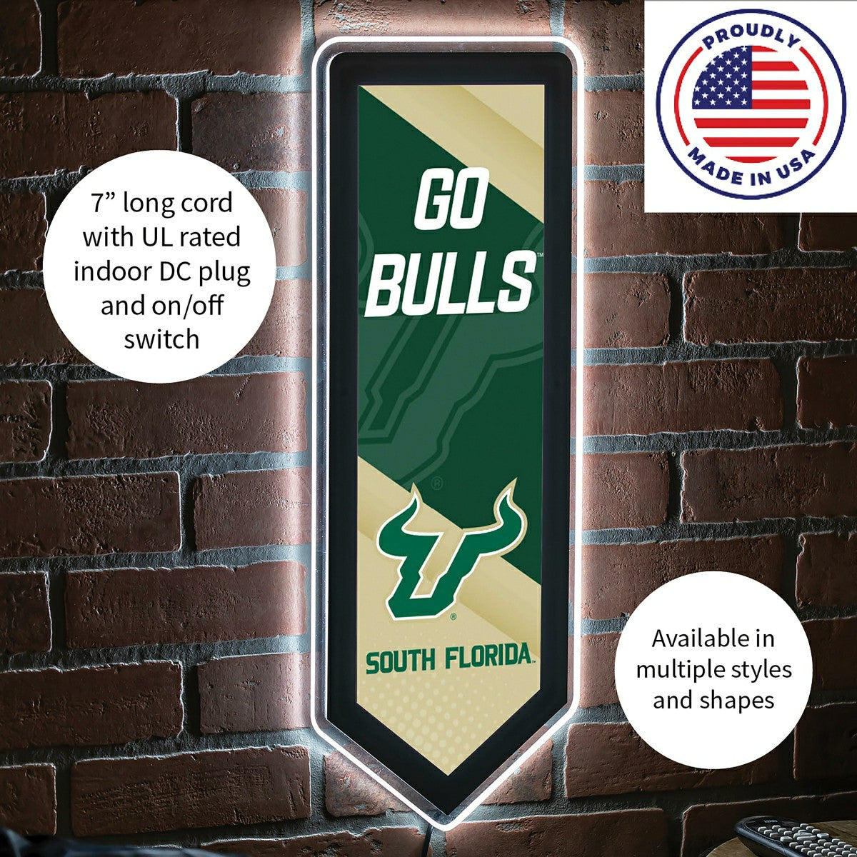 LED Wall Decor, Pennant, University of South Florida - Collegiate Home