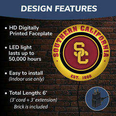 University of Southern California, Metal Lite, Round - Collegiate