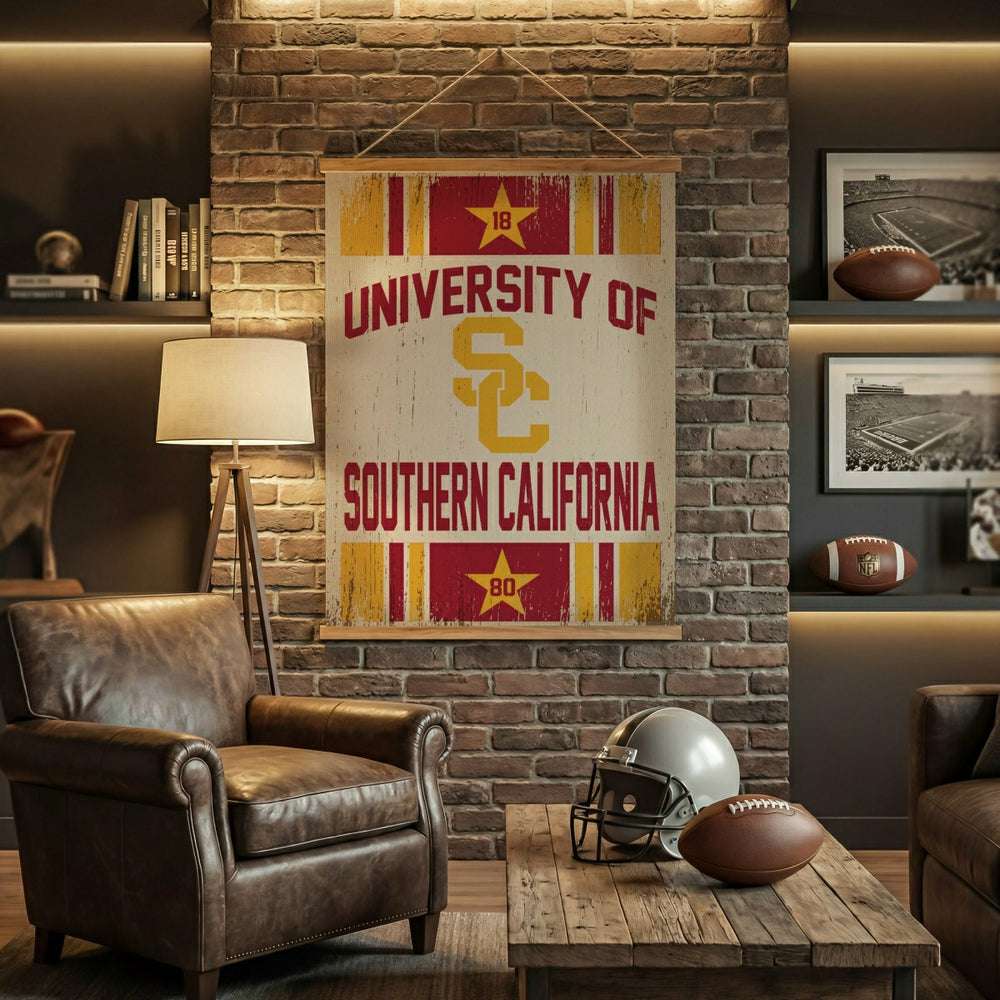 University of Southern California, Canvas Wall Tapestry, Large, 54x36 - Collegiate Home
