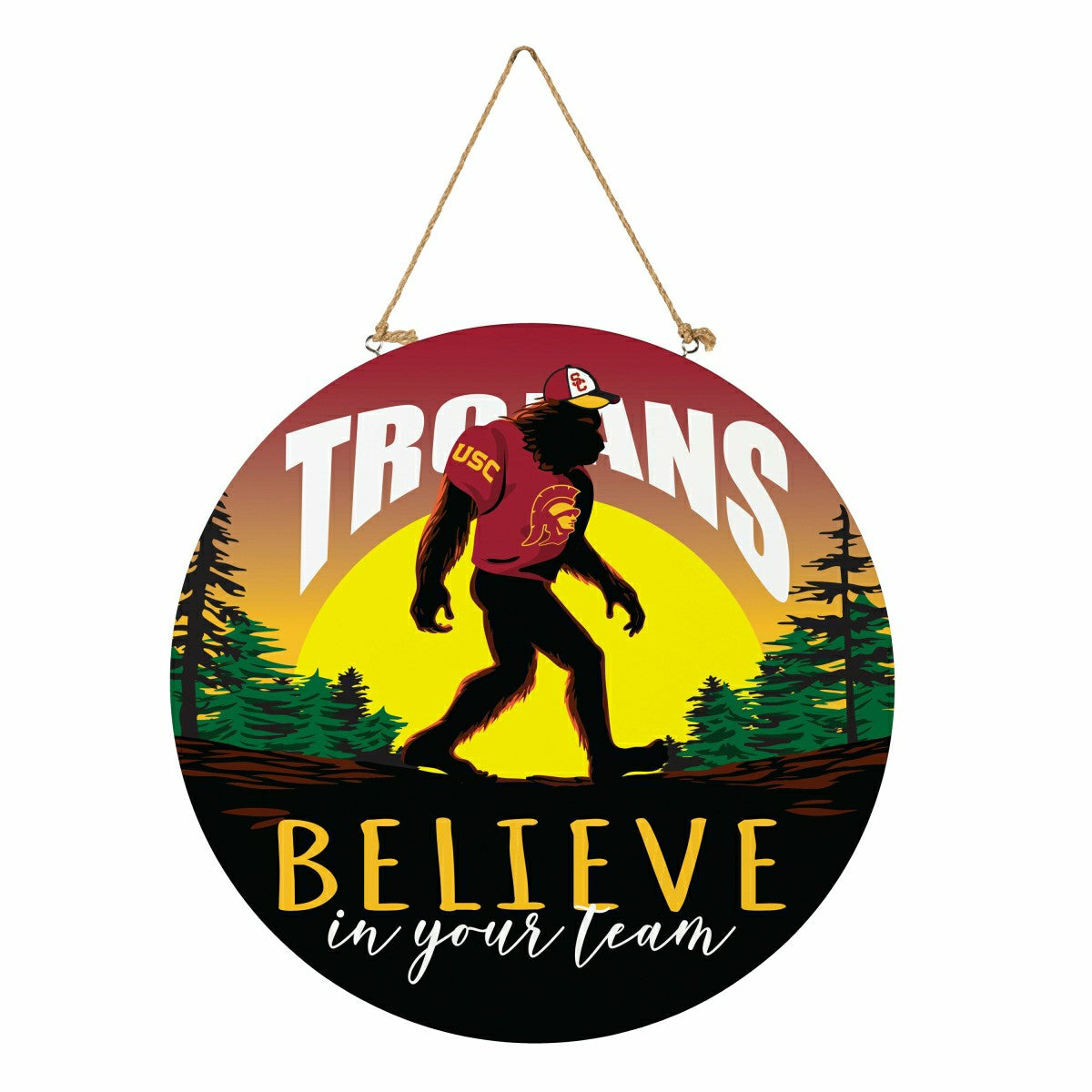 University of Southern California Bigfoot Round Door Décor with Hangin - Collegiate Home