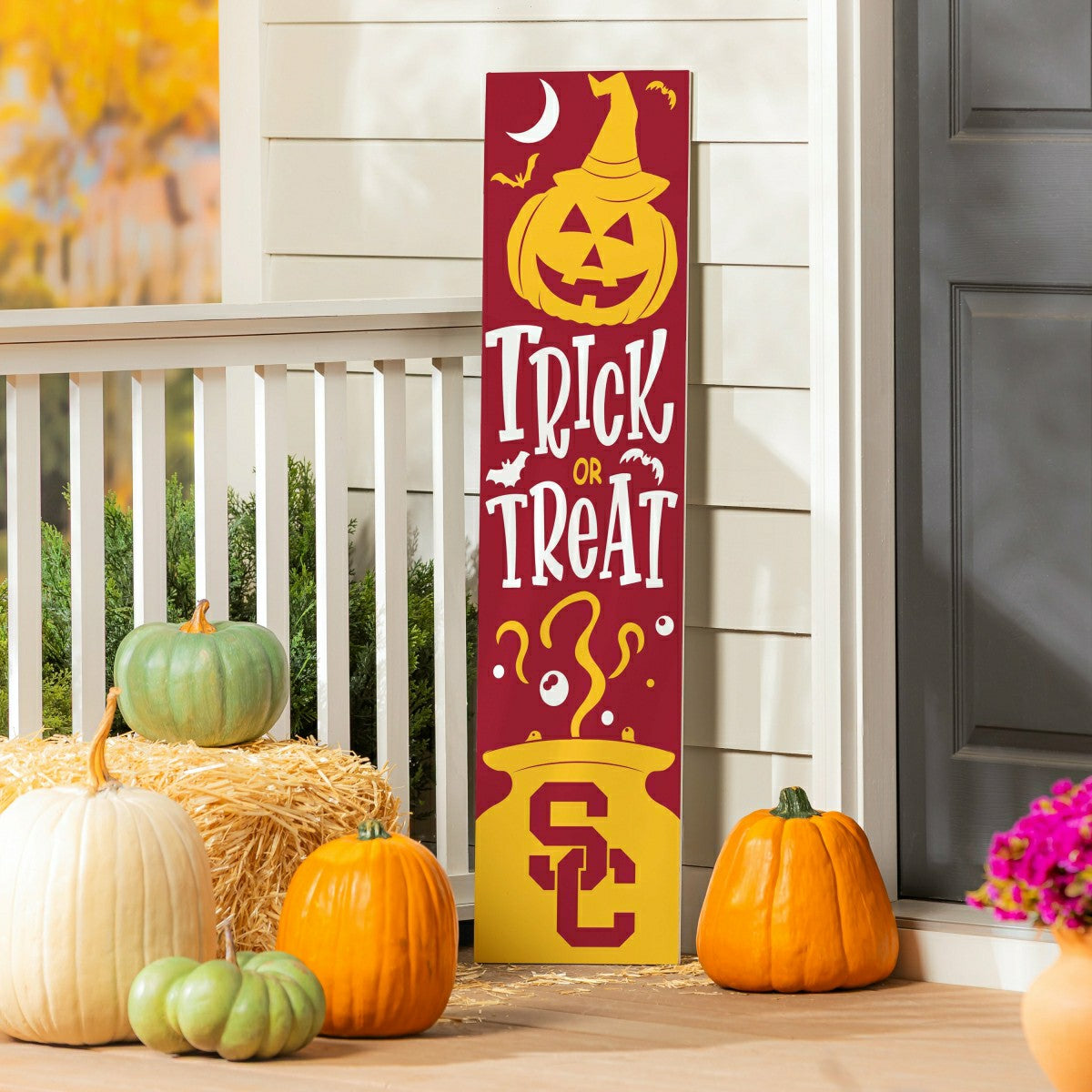 47" Double Sided Leaner, University of Southern California, Halloween - Collegiate Home