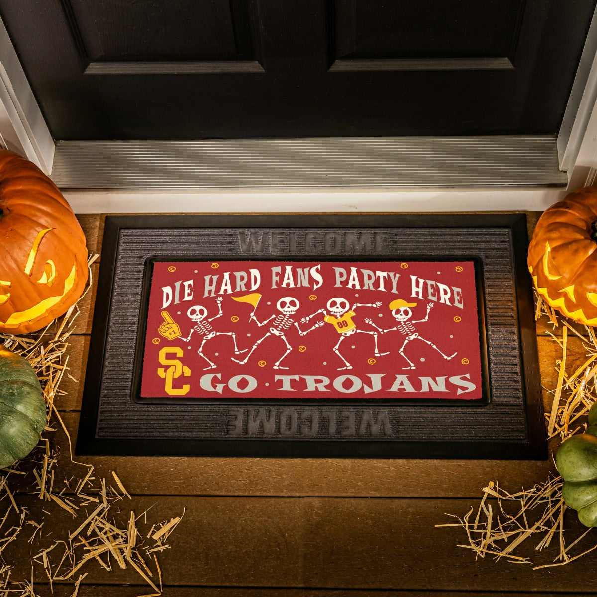 University of Southern California Flocked Coir Halloween Sassafras Swi - Collegiate