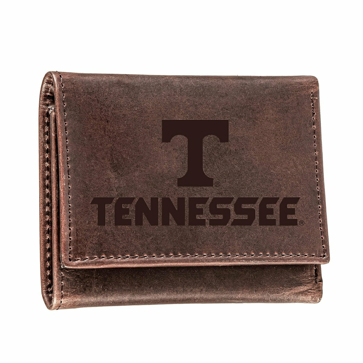 University of Tennessee, Tri-Fold Wallet, Brown, CH, 100% Genuine Leat - Collegiate Home