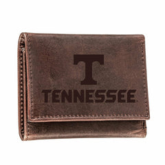 University of Tennessee, Tri-Fold Wallet, Brown, CH, 100% Genuine Leat - Collegiate Home