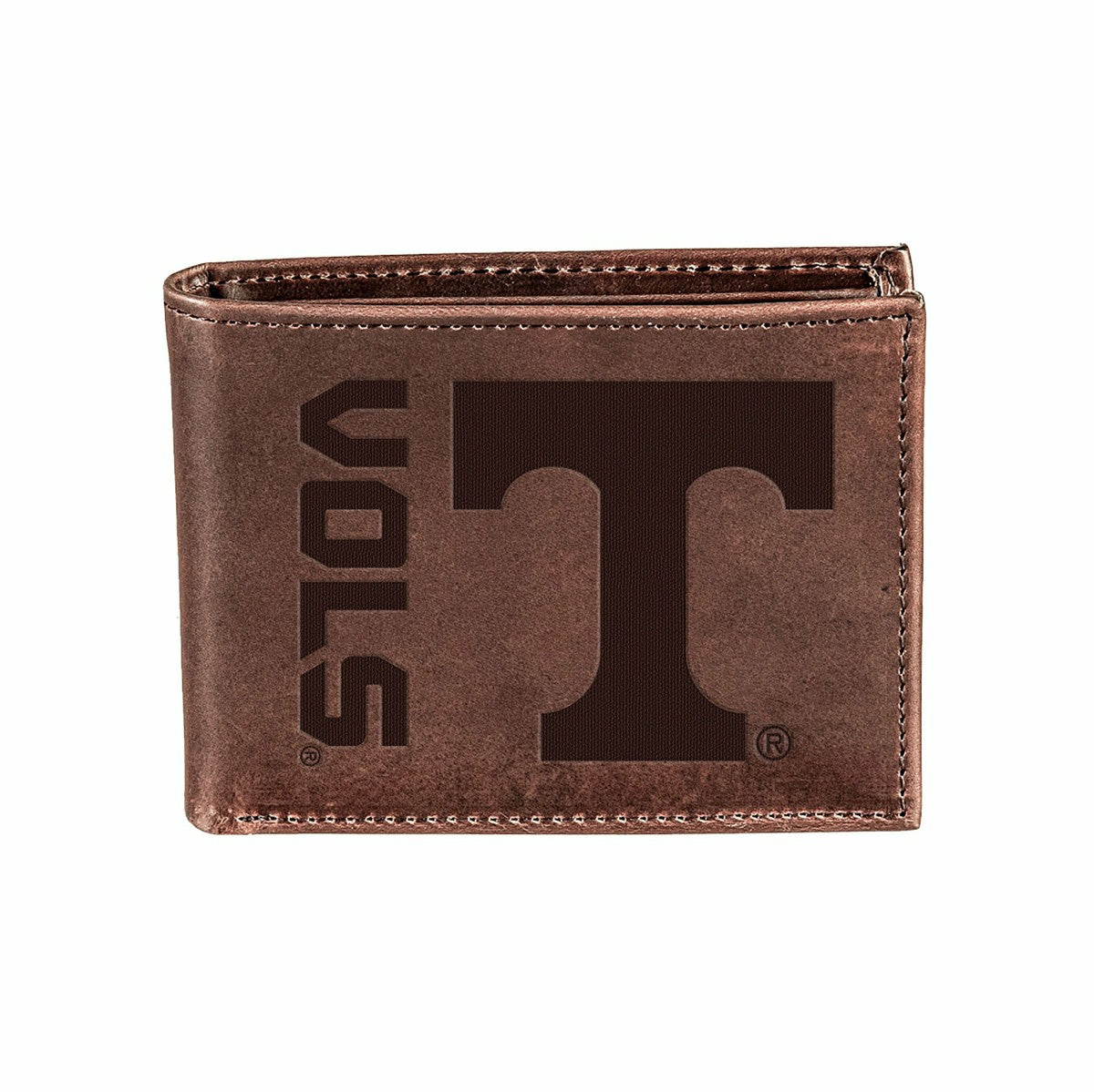 University of Tennessee, Bi-Fold Wallet, Brown, CH, 100% Genuine Leath - Collegiate Home